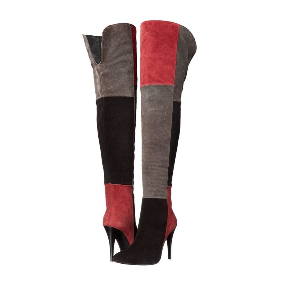 NWOB Charles David Kris Over The Knee Multi Color Suede Boots